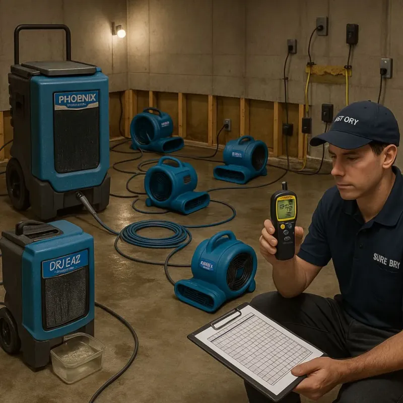 Structural Drying and Dehumidification process in Duval County, TX